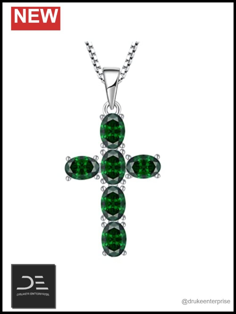 925 Sterling Silver Birthstone Cross Necklace Women Pendant CZ